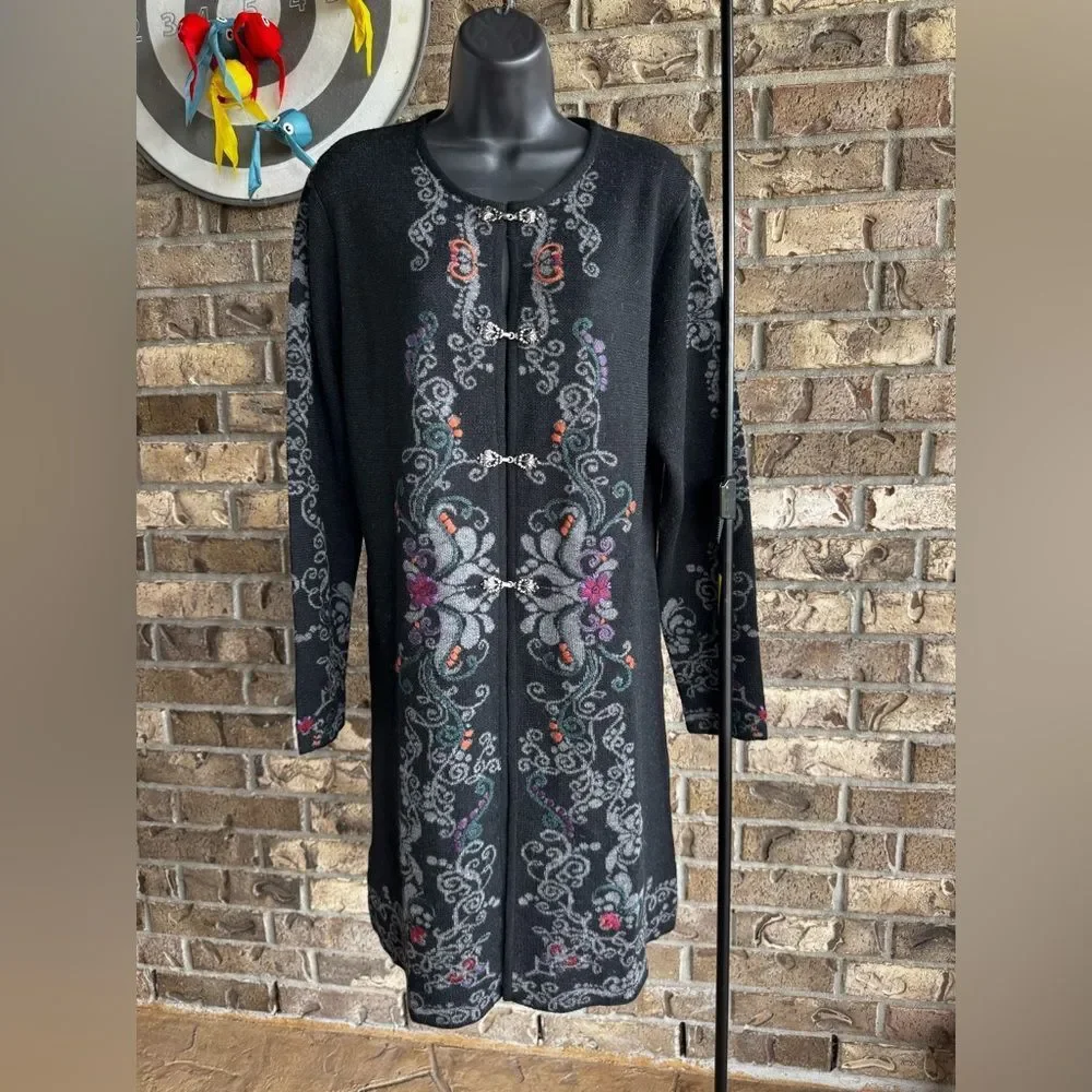 North Style Peruvian Alpaca Long Cardigan Size Large - Picture 4 of 13